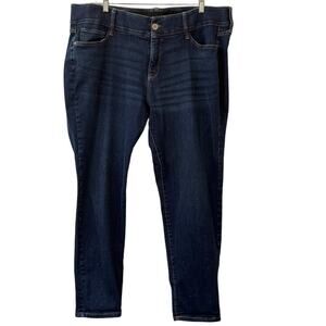 a.n.a. Mid-Rise Dark Wash Comfort Waist Stretch Skinny Denim Jeans Size 22W